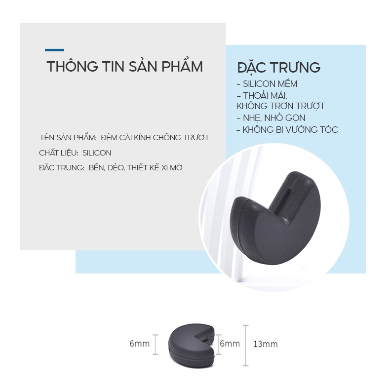 Đệm silicon chống trượt gọng kính cài đuôi gần tai hình tròn khuyết LILYEYEWEAR