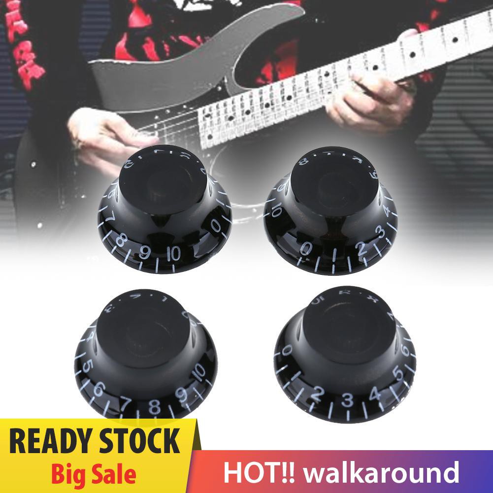 Walk 4pcs Transparent Acrylic Electric Guitar Bass Volume Knob Potentiometer Cap
