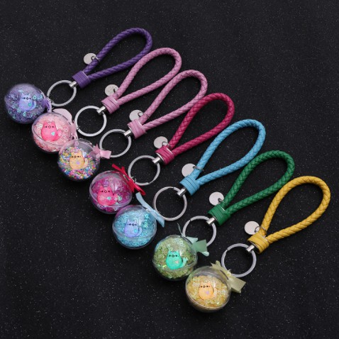 Móc khoá quả cầu pusheen hologram MKQC10 móc khoá cute dễ thương kpop idol hoạt hình