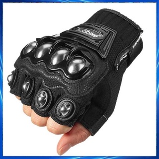 Găng tay bao tay xe máy moto biker Madbike có gù thép bảo vệ đen hở ngón