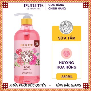 Sữa Tắm Thiên Nhiên Purite Hoa Hồng 850ml