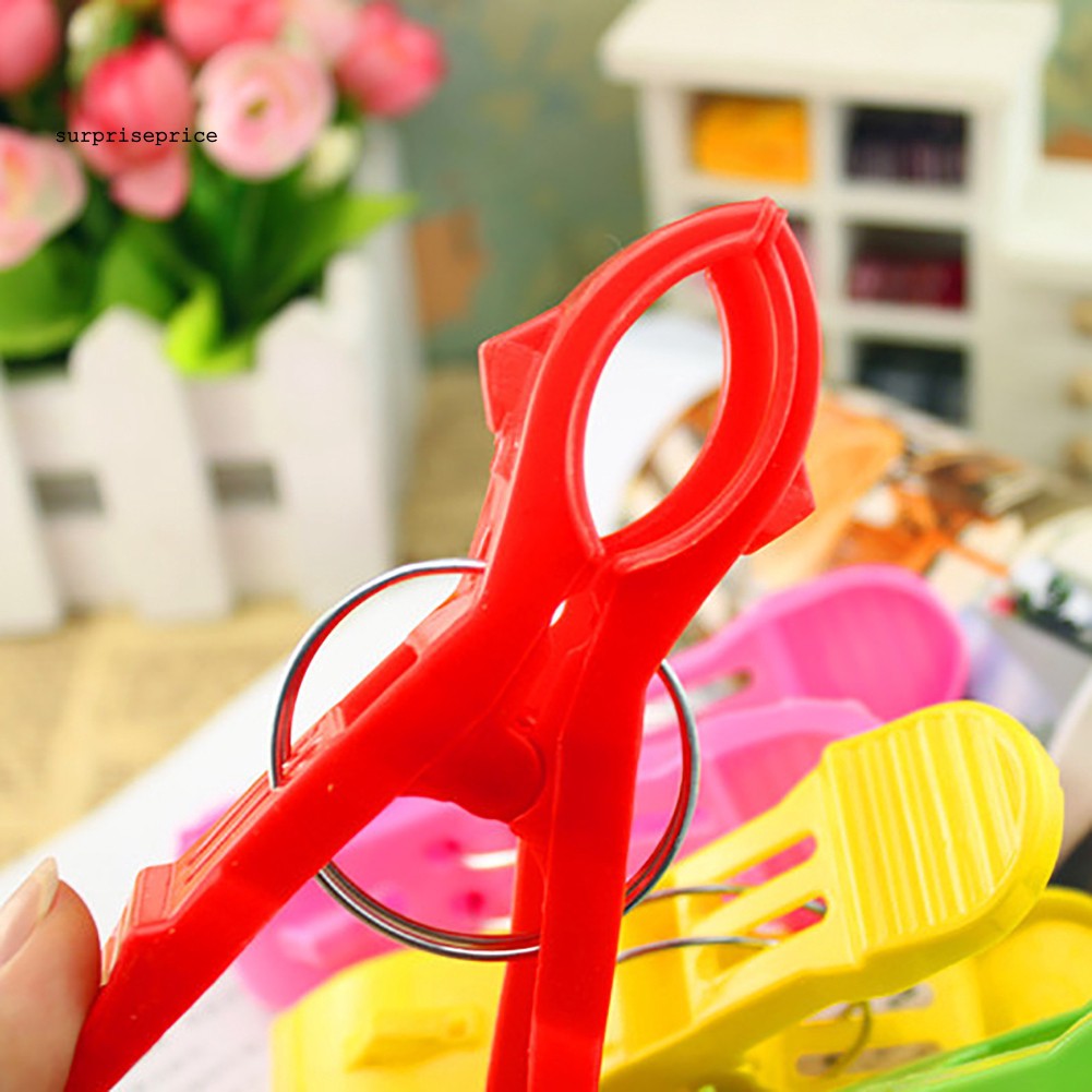 Set 4 kẹp nhựa cỡ lớn màu sáng treo quần áo tiện lợi