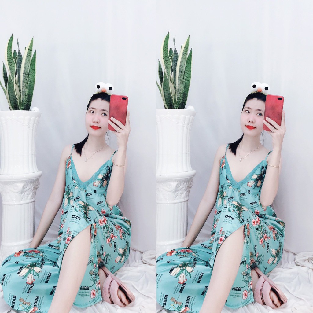 Đồ Ngủ Nữ Pijama Mặc Nhà Sexy 2 Dây Quần Dài Quyến Rũ Vải Mịn | BigBuy360 - bigbuy360.vn