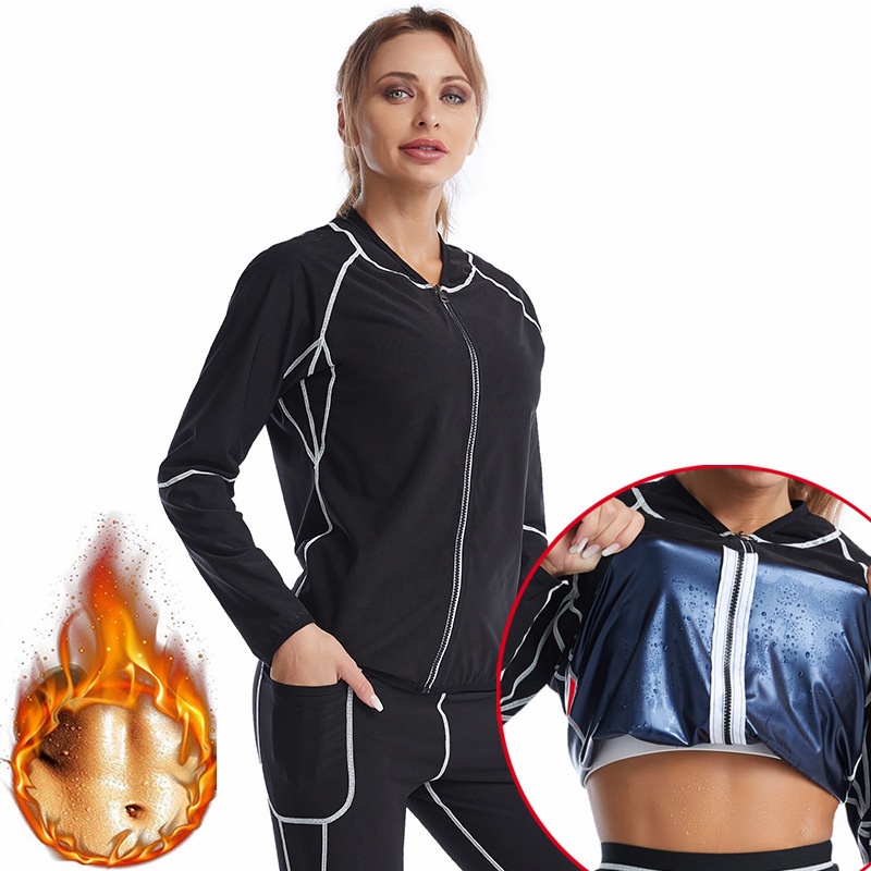 Bộ Áo Khoác + Quần Dài Thể Thao Giảm Cân Bằng Cao Su Tổng Hợp Neoprene