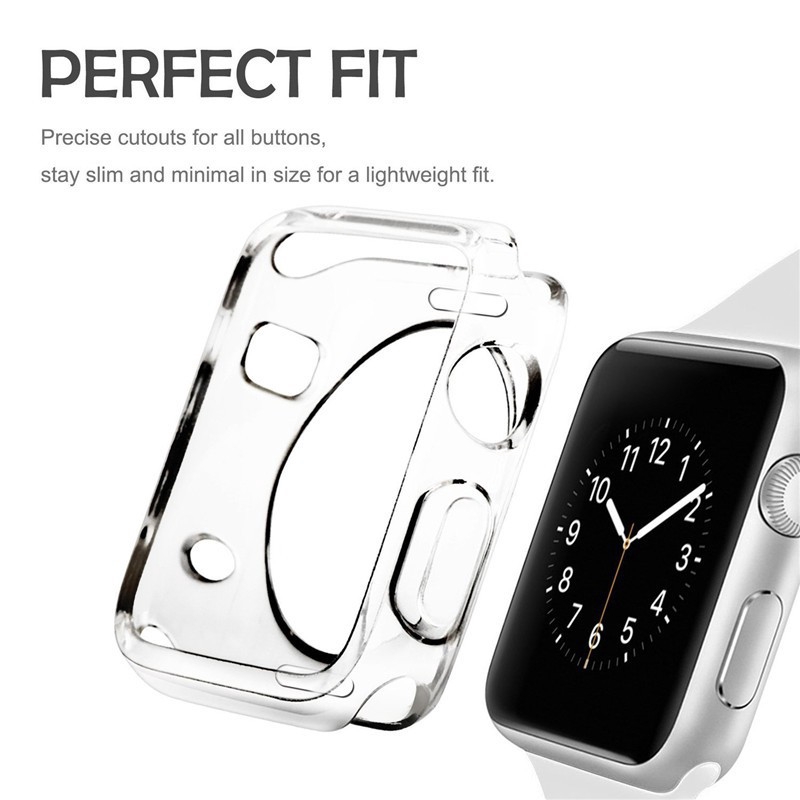 Ốp bảo vệ chất liệu TPU dẻo siêu mỏng cho đồng hồ Apple watch series 1 2 3 4 5 6 se38mm 40mm 42mm 44mm