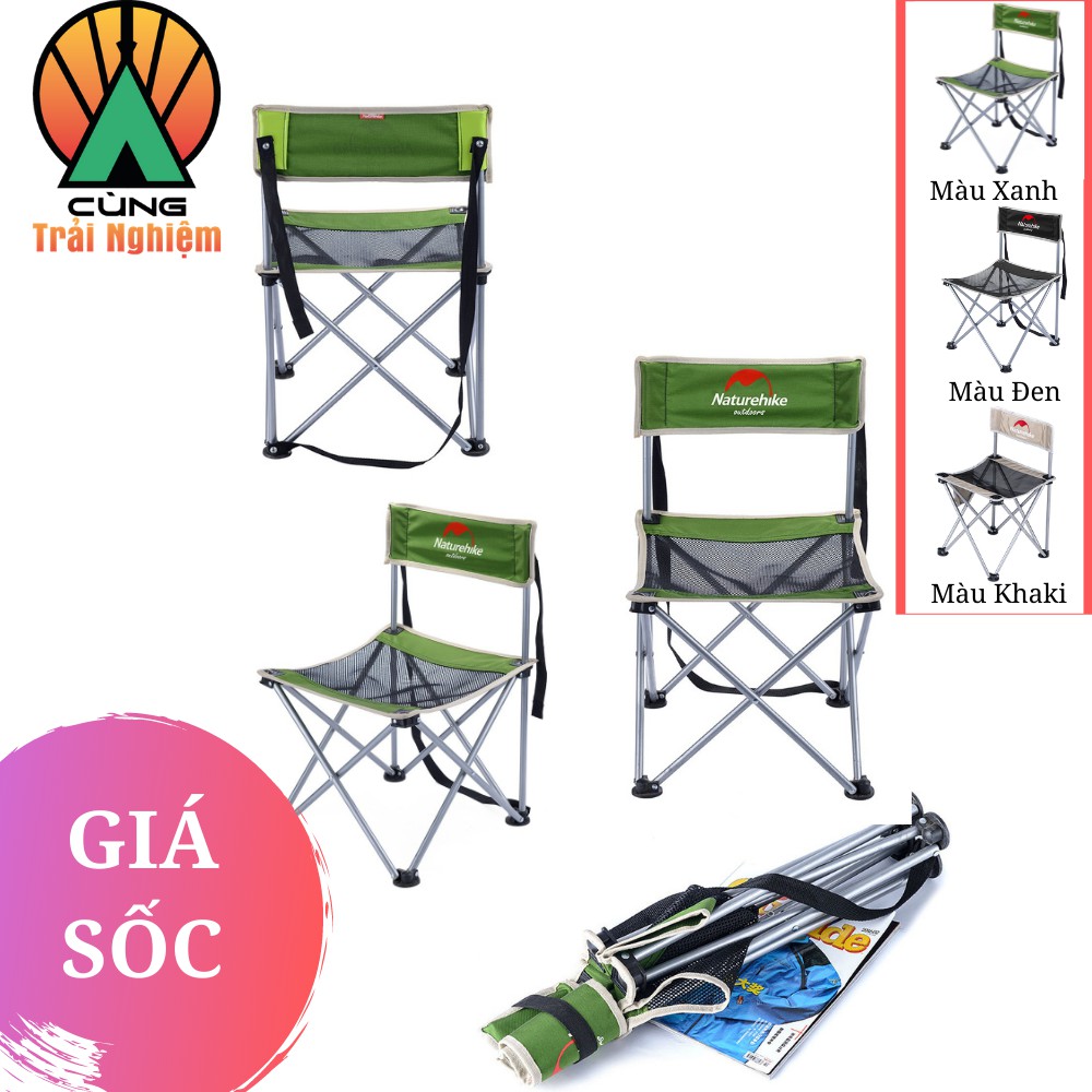 [CHÍNH HÃNG] Ghế Xếp Cầm Tay Siêu Nhẹ Cho Du Lịch Picnic Dã Ngoại Đọc Sách Câu Cá NatureHike NH16J001-J