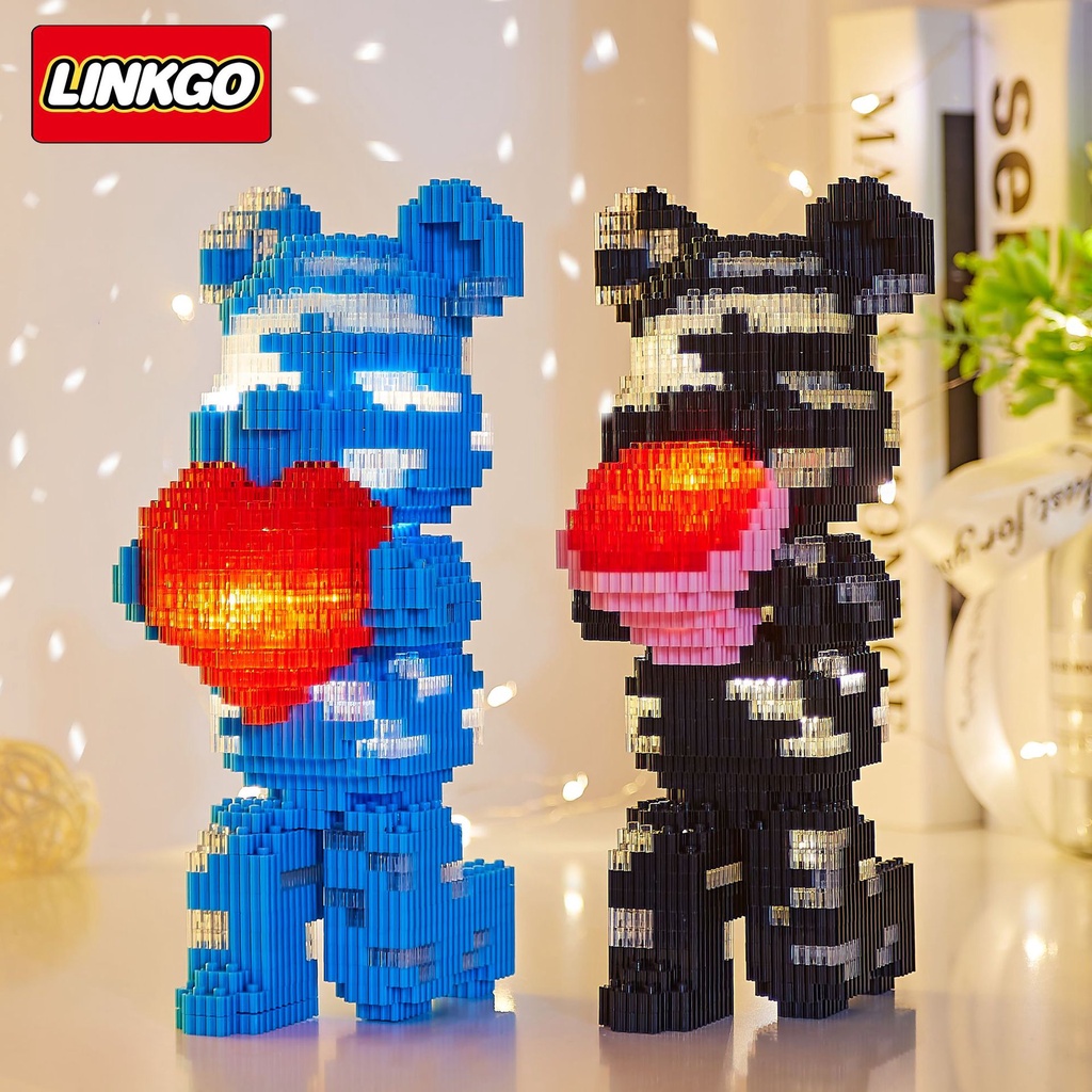 Đồ Chơi Lắp Ráp Hình Chú Gấu Dễ Thương Dùng Làm Quà Tặng Sinh Nhật Cho Cặp Đôi