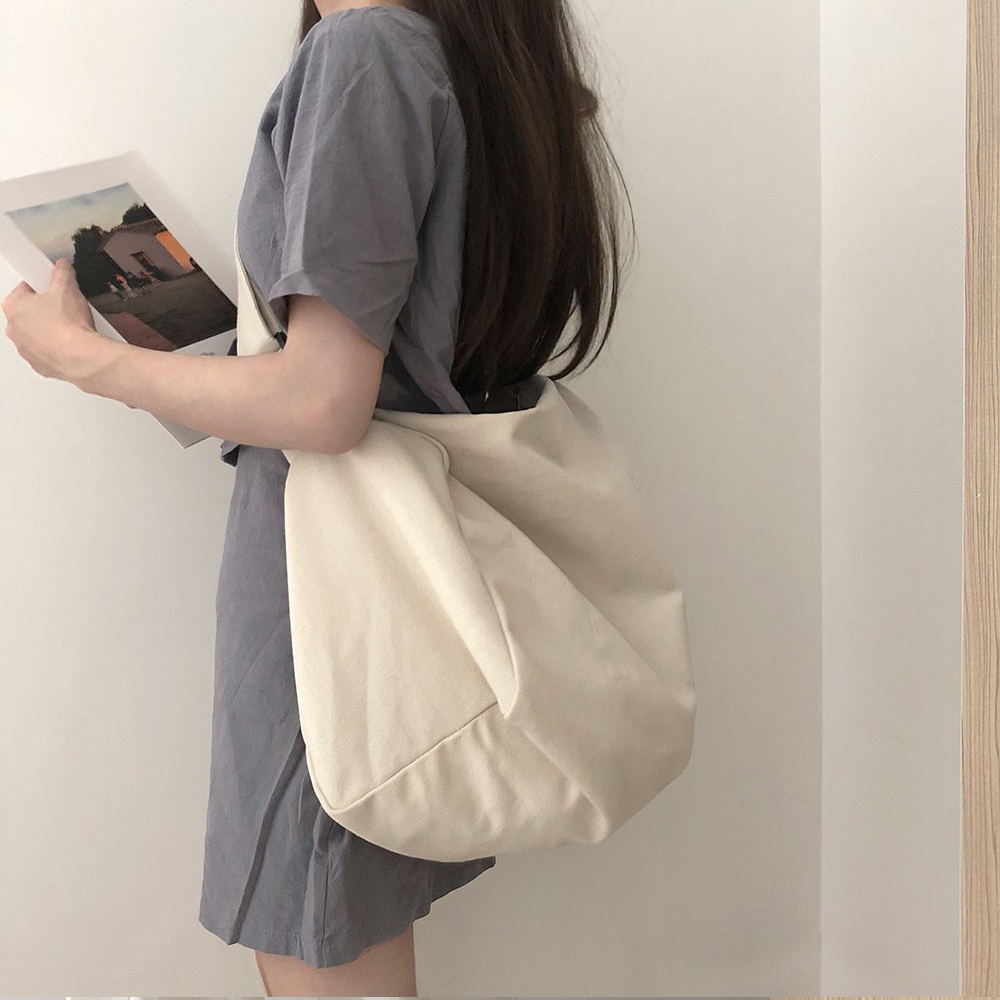 Túi đeo chéo canvas đeo chéo nữ cỡ lớn thời trang Hàn Quốc học sinh sinh viên đi học giá rẻ