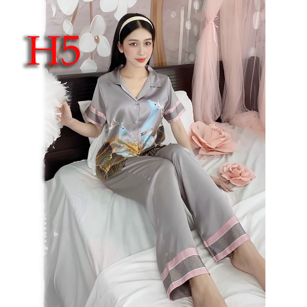 Đồ Bộ pijama Nữ Lụa Satin VARRO Ngắn Tay,Set đồ ngủ nữ Pijama Cao Cấp Đẹp Dễ Thương Cute Mặc Ở Nhà Đi Chơi | BigBuy360 - bigbuy360.vn