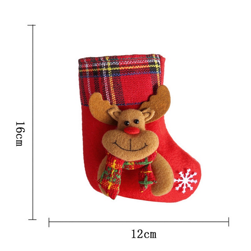 1 túi đựng kẹo hình vớ giáng sinh trang trí nhà cửa