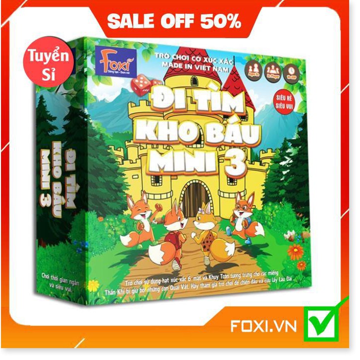 Board game-Đi tìm kho báu mini 3 Foxi-nâng cao khả năng xử lí tình huống-tranh luận-logic