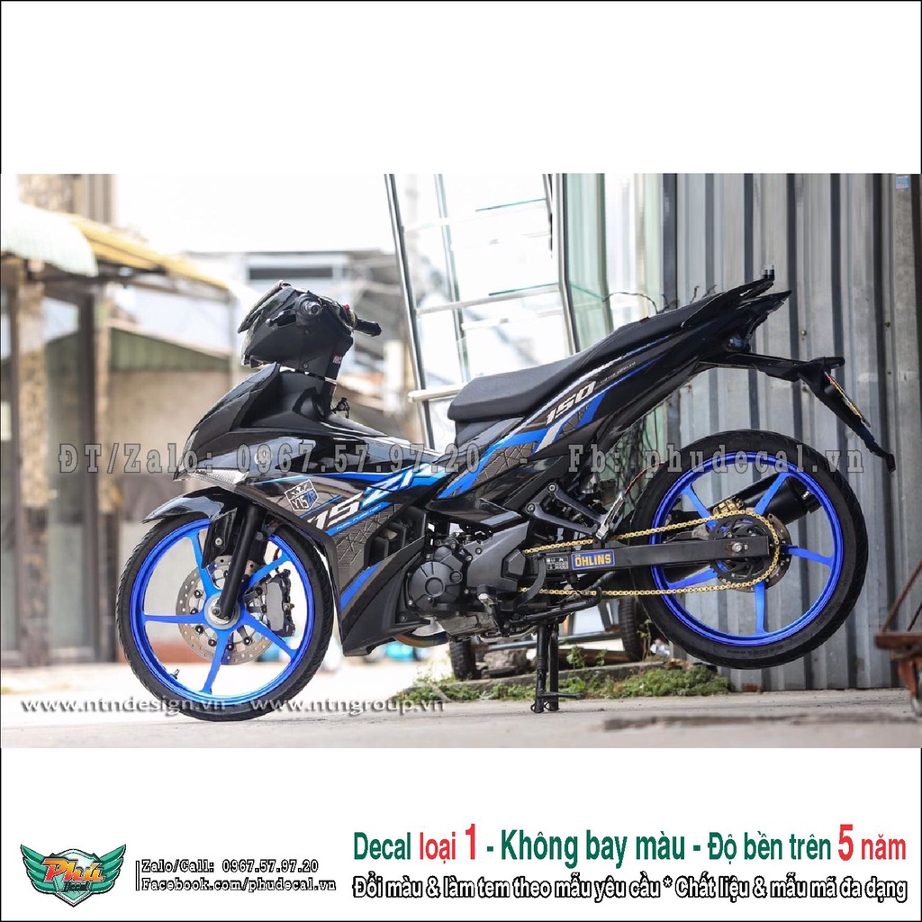 Tem rời exciter 150 y15zr xanh đen (2)
