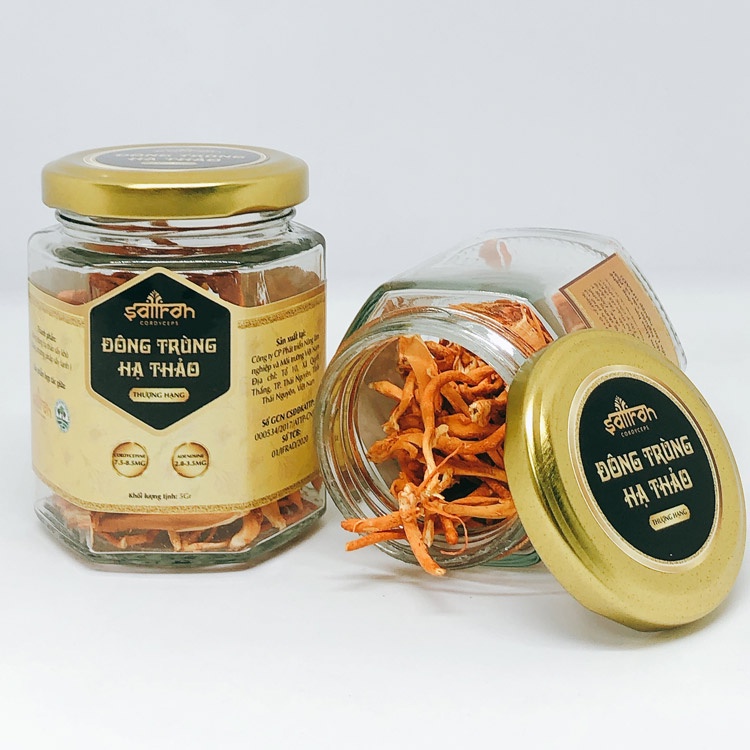 Set Quà Tết Sang Trọng Nhụy Hoa Nghệ Tây Saffron Jahan 1g + 1 Trà hoa Cúc + 1 Hũ Đông Trùng Hạ Thảo Saffron thượng hạng