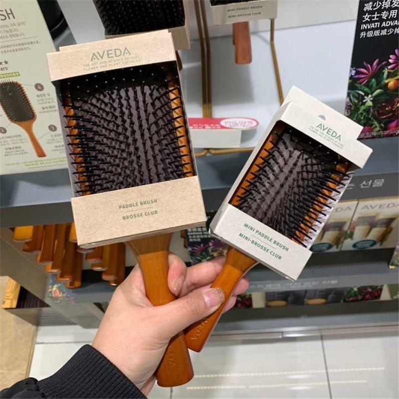 Lược Gỗ Chải Tóc Xoăn Chống Tĩnh Điện Mát Xa Da Đầu aveda