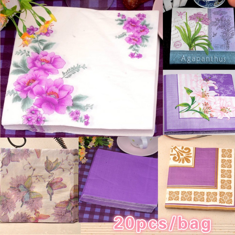 Khăn ăn trải màn màu tím dùng một lần