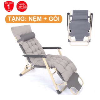 [ TẶNG NỆM] Ghế Xếp thư giãn ngả thành giường, Thư Giãn Đa Năng [CHÍNH HÃNG FUJI VIP2] Siều Giảm Giá Cực Sốc, #ghexep