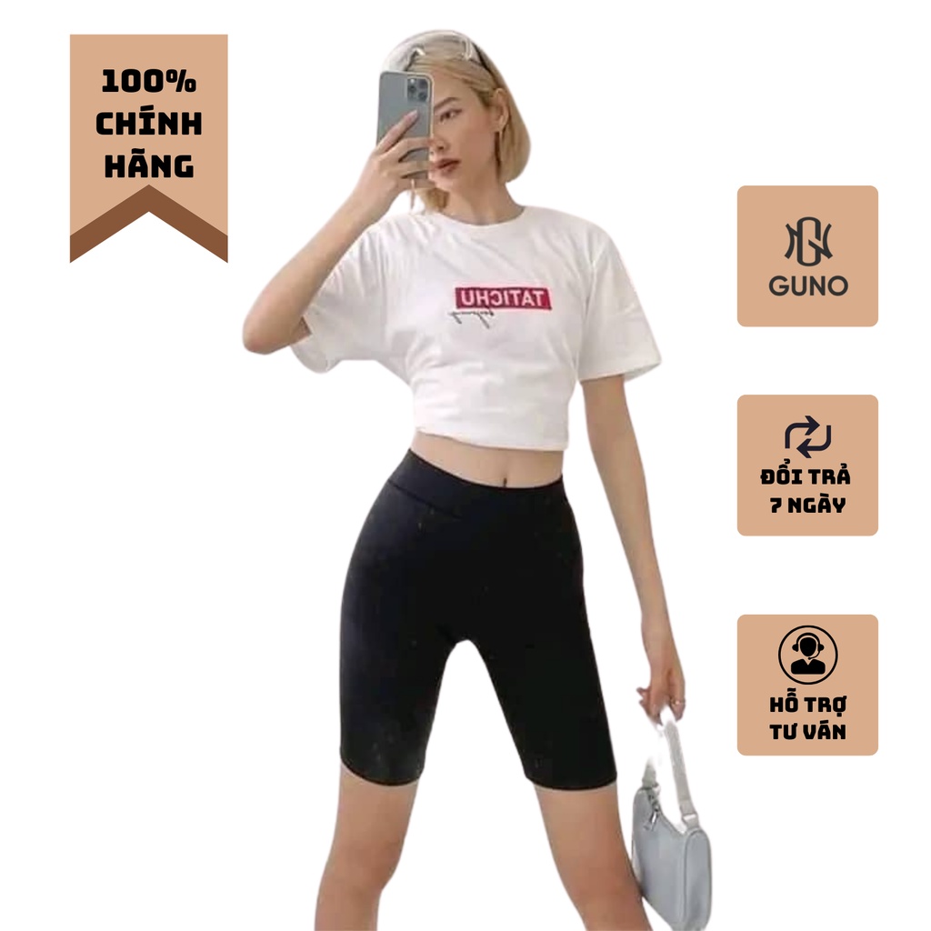 Quần biker ngố trơn dáng ôm bó lưng chất thun co giãn tập gym yoga đạp xe - HQNU50