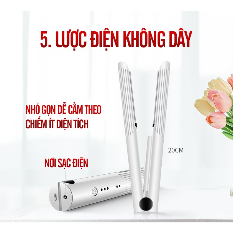 Máy uốn duỗi tóc không dây KSKIN KD386. Làm nóng nhanh tạo kiểu đa năng, chế độ sạc USB, nhỏ gọn dễ sử dụng