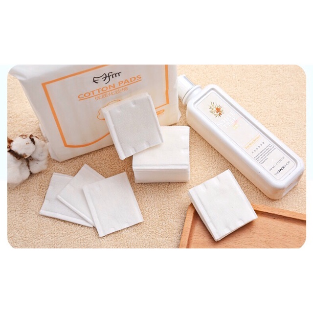 Bông tẩy trang 3 lớp cotton 100% ( 222 miếng/túi)