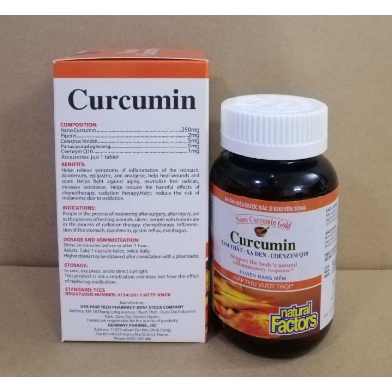 Nghệ Nano curcumin gold giúp giảm đau dạ dày, viêm tá tràng