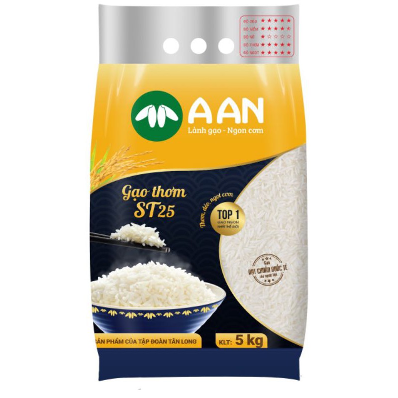 10 Kg Gạo ST25 A An Đạt Chuẩn Quốc Tế.
