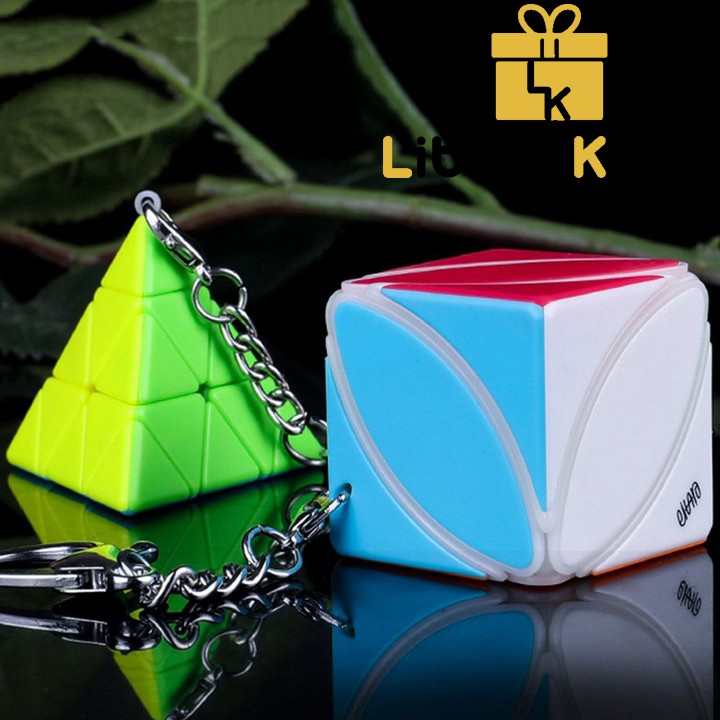 Móc Khóa Rubik QiYi Pyraminx Rubic Tam Giác Stickerless QiYi Cube Đồ Chơi Trí Tuệ