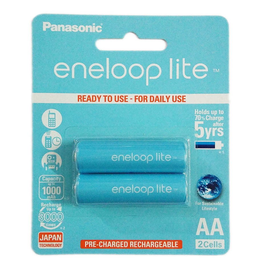 Pin sạc AA Panasonic Eneloop Lite/ BK-3LCCE Vỉ 2 Viên