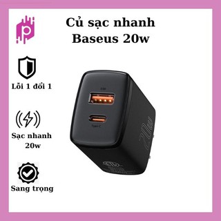Củ sạc nhanh baseus 2 cổng 20w qc 3.0 cổng sạc type c và usb - củ sạc nhanh baseus 2 cổng 20w tiện dụng