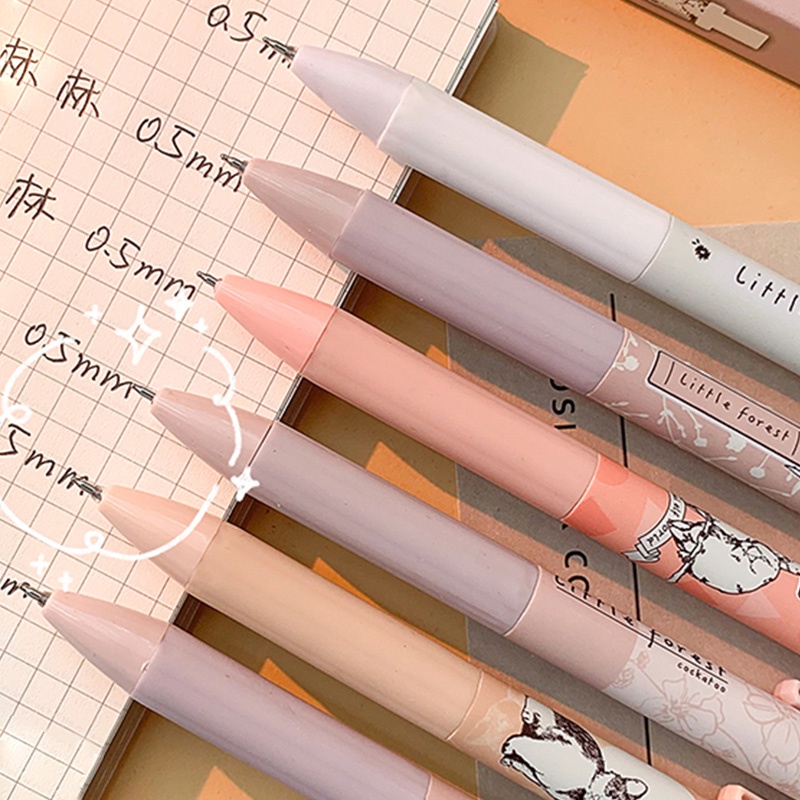 Set 6 Bút Bi Mực Đen Ngòi 0.5mm