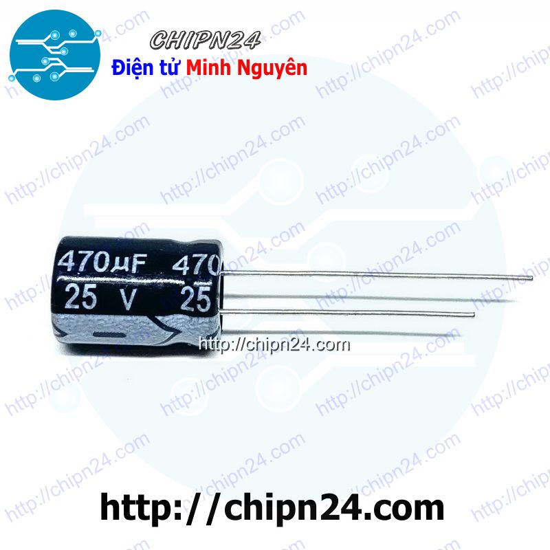 [5 CON] Tụ hóa 470uF 25V (8x12mm)