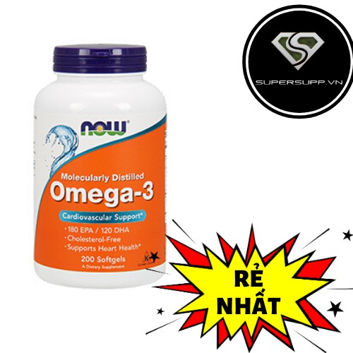Viên uống dầu cá Fish Oil NOW Omega-3 (200 viên)