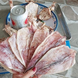 (8 đến 10 )con mực khô bằng bàn tay ngọ thịt)