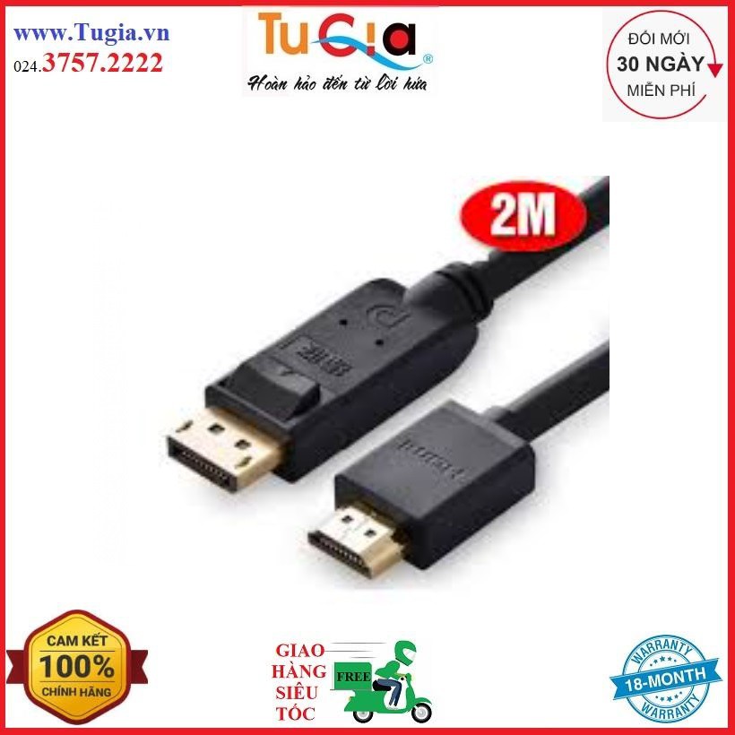 Cáp Chuyển Đổi Displayport Sang HDMI Dài 2m Ugreen 10202 - Hàng Chính Hãng