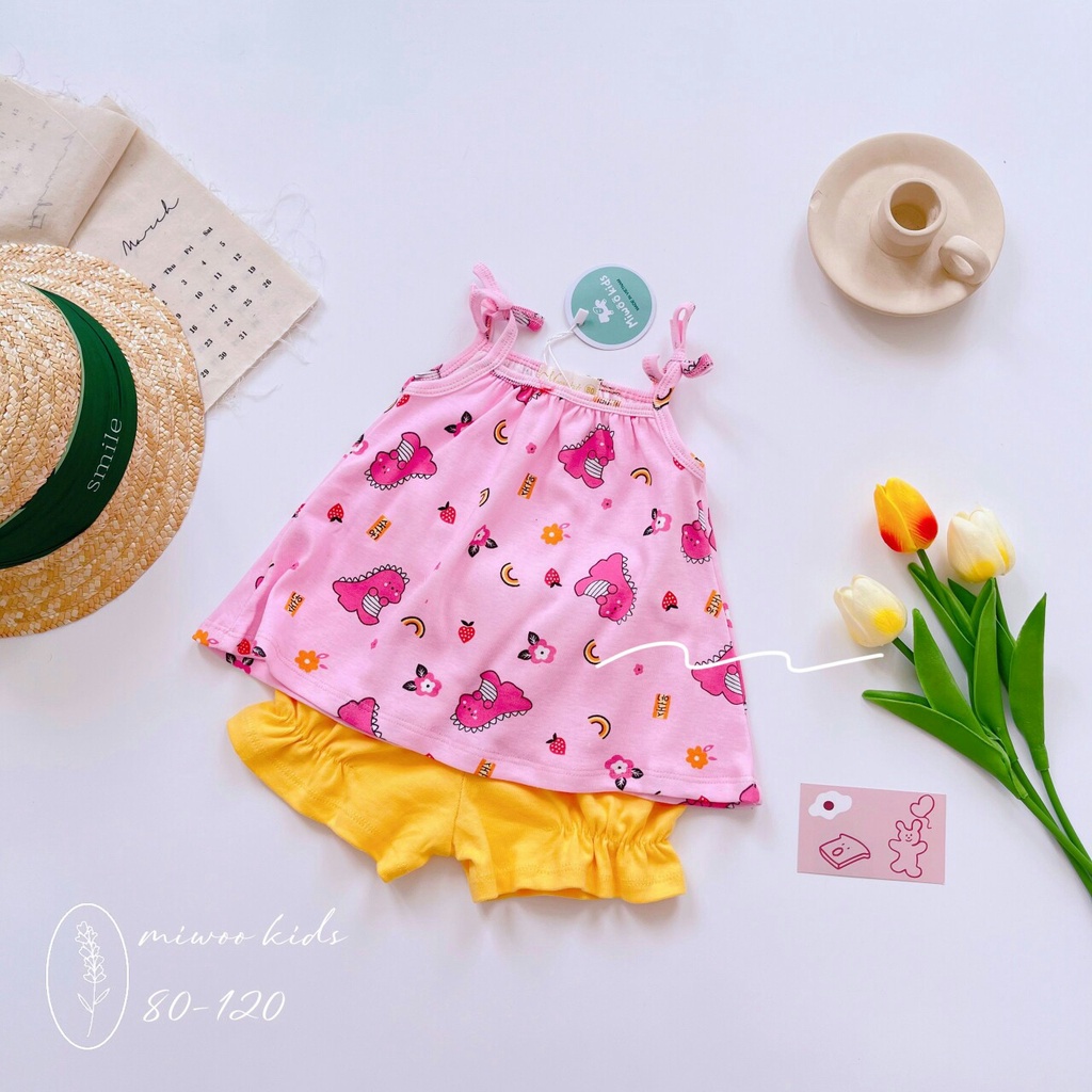 Bộ 2 dây cotton bozip cho bé gái