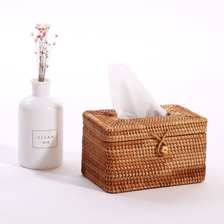 Hộp Đựng Giấy Ăn _ Kích thước 19x11H13 Chất Liệu Mây Tre Đan Nghệ nhân làng nghề đan