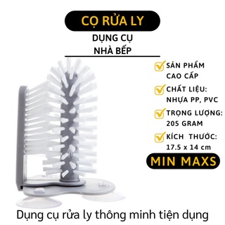 Cọ Rửa Ly - Bàn Chải 2 Mặt Chà Rửa Ly, Cốc, Bình Sữa Trong Ngoài Đế Hít Chân Không 7719 [MINMAXS]