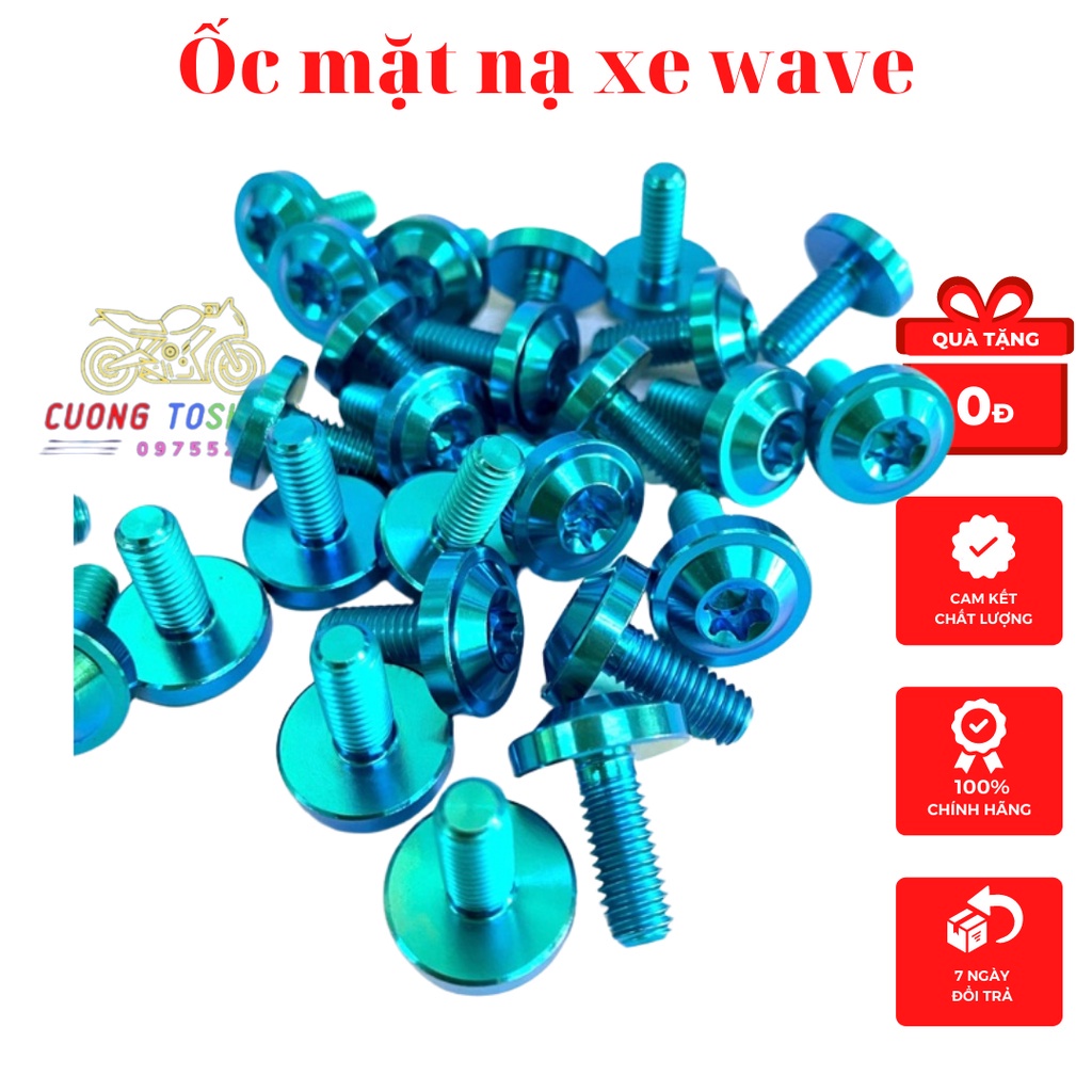 Ốc titan gắn mặt nạ xe Wave 50cc, Wave a 100 2007-2016, Wave cũ thái