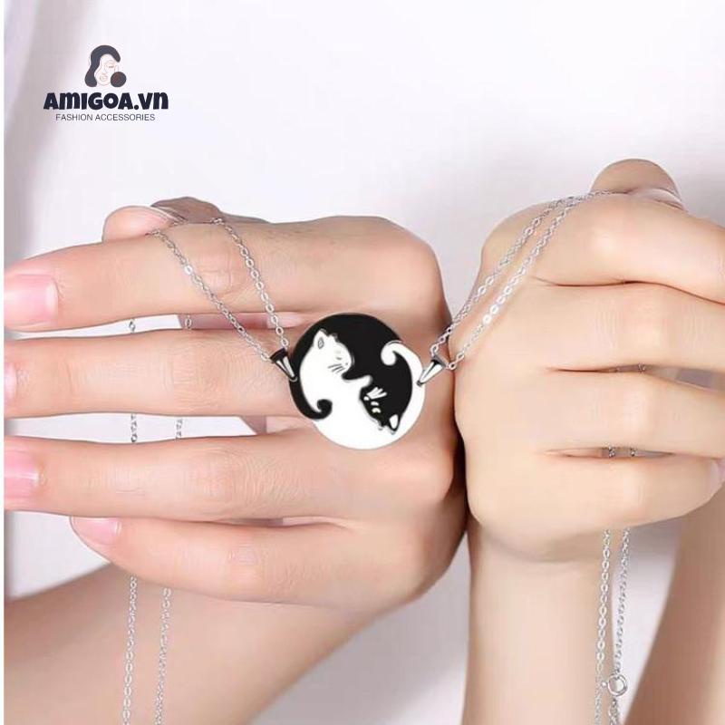 Vòng cổ Mặt Hình Mèo Bằng Thép Không Gỉ Thời Trang