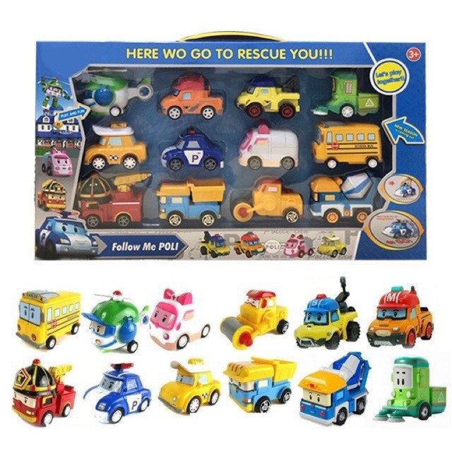 Đồ chơi xe poli biến hình amber, roy, poly, cooky, max, heli