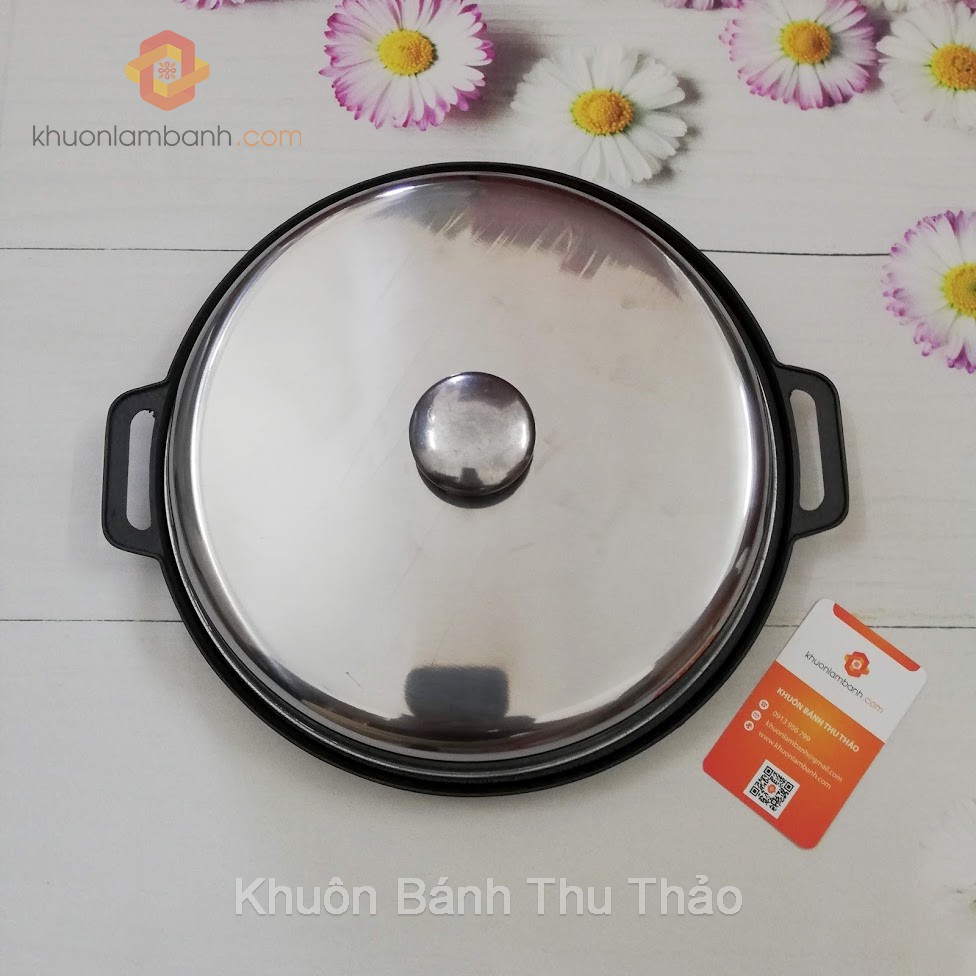 Khuôn bánh khọt chống dính 8 lỗ 6cm (nắp inox)