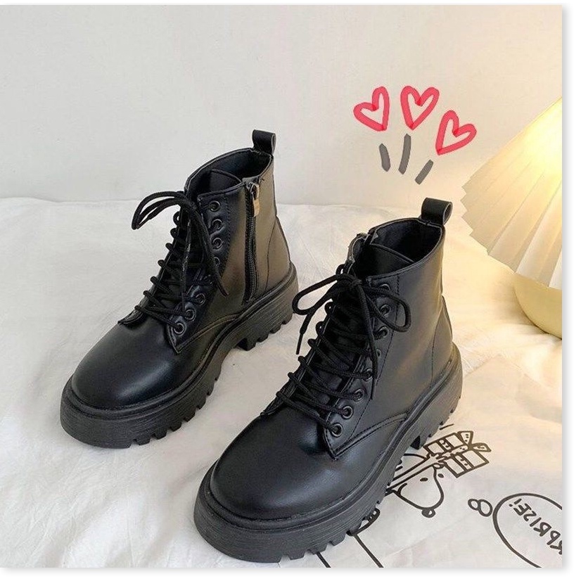 𝔹𝕆𝕊𝕊 𝕊ℍ𝕆𝔼𝕊 ⚜️ Bốt Nữ Ulzangg Khóa Cạnh Sườn Cao Cổ Cực Xinh