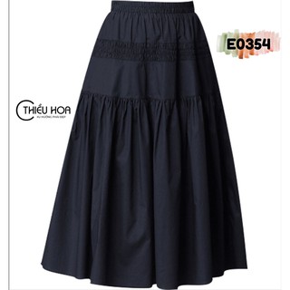 Chân Váy Cotton Lụa Phối Trẻ Trung E0354