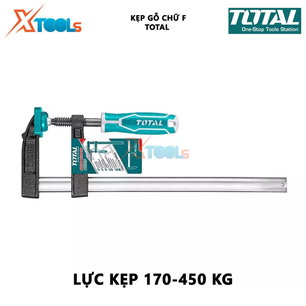 Kẹp gỗ chữ F Total Cảo chữ F thép không gỉ cố định lên bàn thợ mộc, bàn thợ cơ khí [XSAFE][XTOOLs]