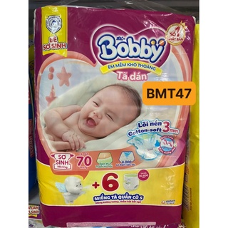[HÀNG TẶNG XS70] Tã Dán Bobby Sơ Sinh Siêu Thấm XS70 miếng cho bé dưới 5kg