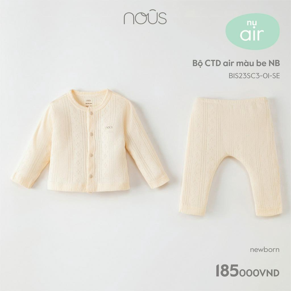 Bộ quần áo cài thẳng sơ sinh Nous Air - Velours