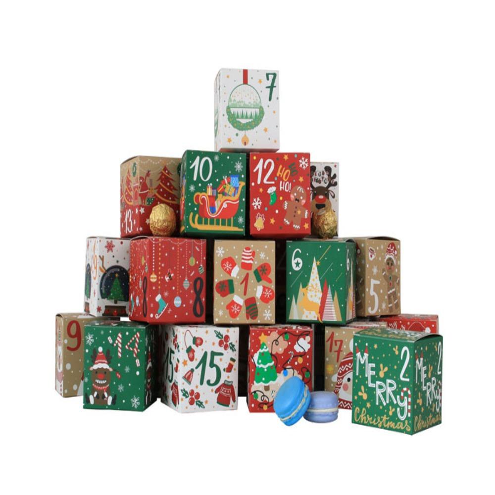Bộ 1 24 Hộp Quà Tặng Giáng Sinh / Năm Mới Xinh Xắn