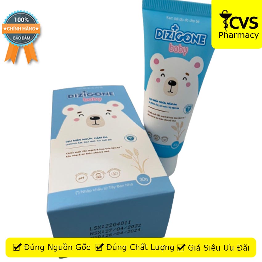 Kem Dizigone Baby 30gram - Giảm khô ngứa, ngừa kích ứng, làm dịu da , chàm sữa , hăm tả , Cvspharmacy
