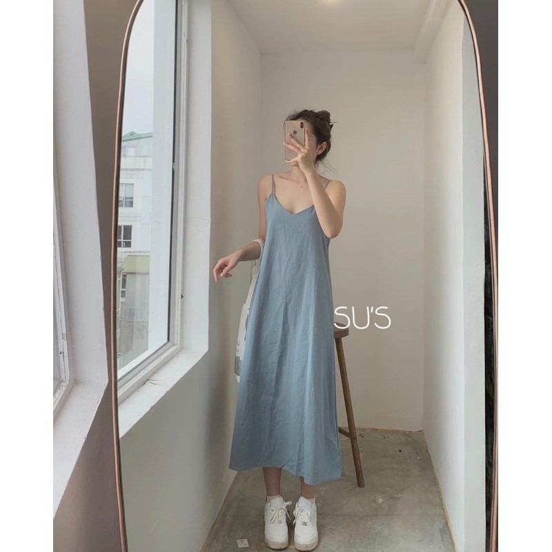 [FREESHIP - HÀNG LOẠI 1] VÁY MAXI 2 DÂY LÓT 2 LỚP SIÊU ĐẸP 3 MÀU