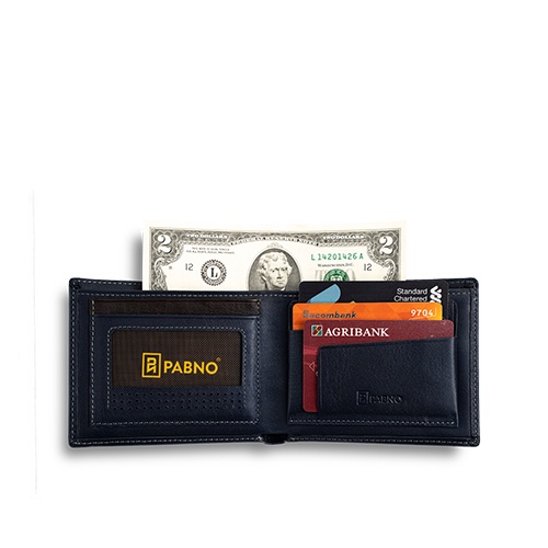 Ví Da Nam PABNO VD05 Dập Viền Basic Sang Trọng - BH 12 THÁNG