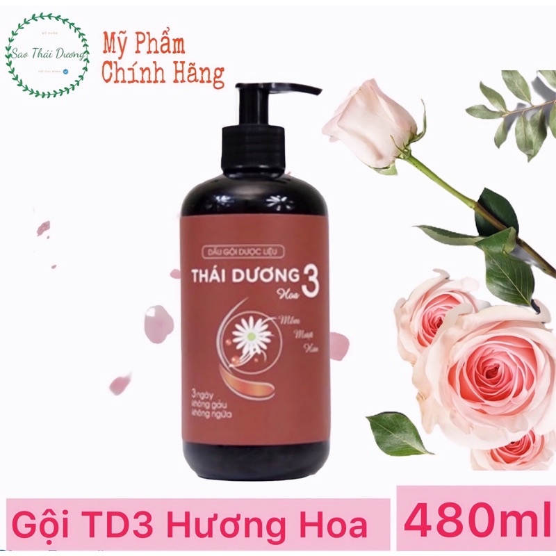 DẦU GỘI DƯỢC LIỆU THÁI DƯƠNG 3 HƯƠNG HOA 480ml (CHÍNH HÃNG SAO THÁI DƯƠNG 100%) [Chính hãng]